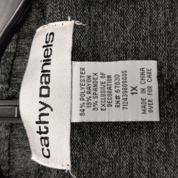 Cathy Daniels Woman Mood Aubergine  Charcoal Stretch Blouse - Picture 9 of 13